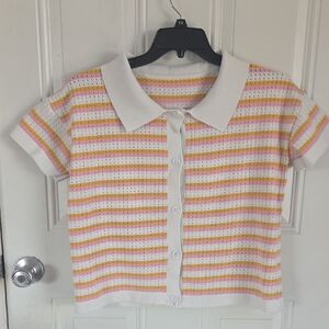 Striped Shirt with White Collar